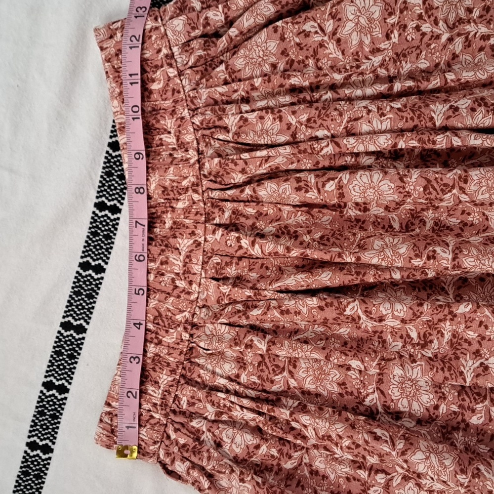American Eagle cotton linen pull on a line skater mini skirt floral print szS - Picture 6 of 10
